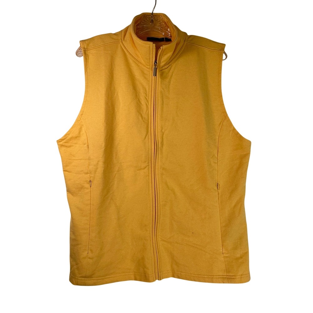 Southpointe Womens 2XL Mustard Yellow Full Zip Mock Neck Cotton Blend Vest